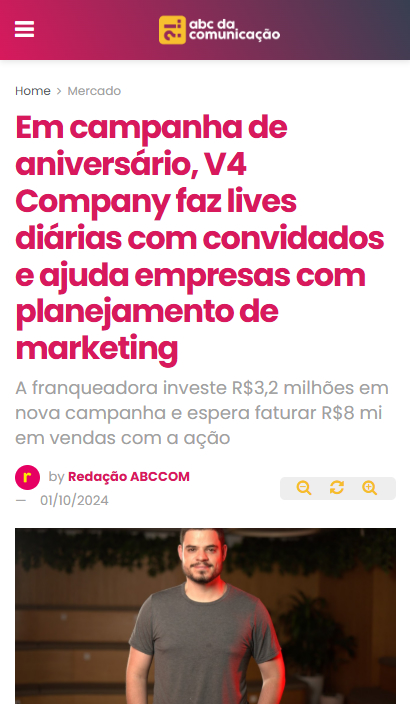 Matéria sobre Max Satiro na mídia